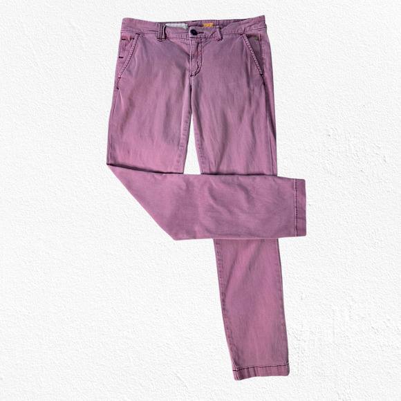Pilcro and the Letterpress Pink Mauve Chino Low Rise Hyphen Skinny Pants 27 - Picture 1 of 10